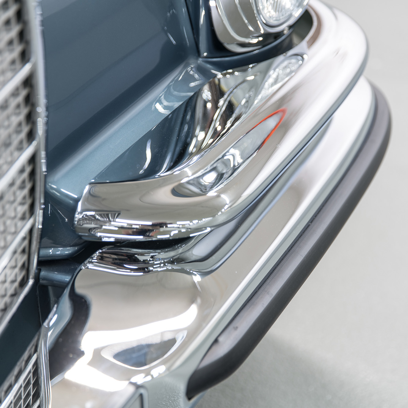 A chrome-plated 300 SL bumper, finished in-house
